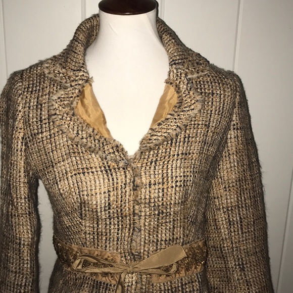 PRADA 2/4 tweed blazer jacket size 42 alpaca wool XS Small S - Picture 3 of 8